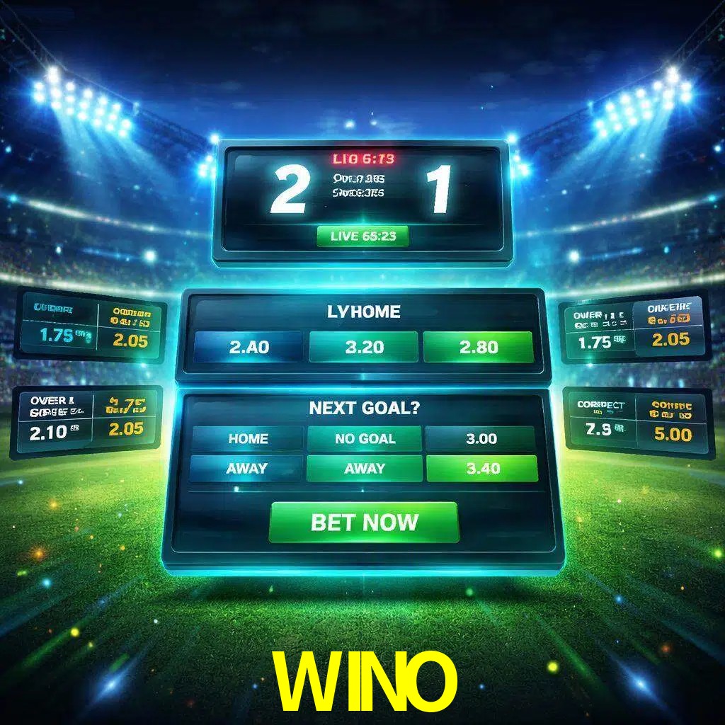 Vista de apuestas en vivo WINO durante un partido en curso